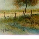 Painting signed Richard LITZELMANN (1951-2020) – Watercolor – Countryside landscape