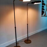 Two vintage brass lampposts