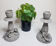 Capodimonte Italian porcelain table candlesticks, late nineteenth, taupe patina