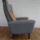 Danish designed armchair 70's, wool, nubuck leather, completely renovated