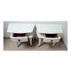 Pair of compass leg bedside tables