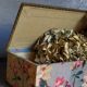 Ancient cherry blossom fabric box 1940