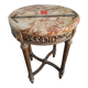 Antique Louis XVI style gueridon with veined marble, painted and patinated gilded wood.