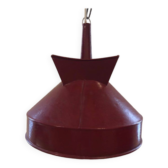 Industrial red pendant light