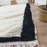 Azilal Vintage Rug 300x200 cm - Minimalist Design Cream and Black