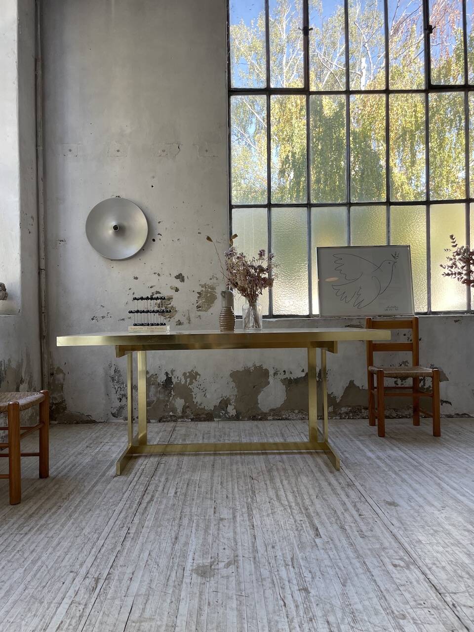 Brass table 1970 Italian lacquer