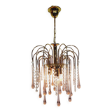 Murano chandelier with pink tassels with 3 lights