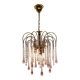 Murano chandelier with pink tassels with 3 lights
