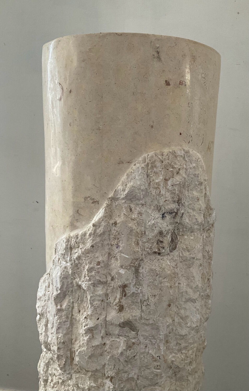 Vintage travertine column from the 70s-80s