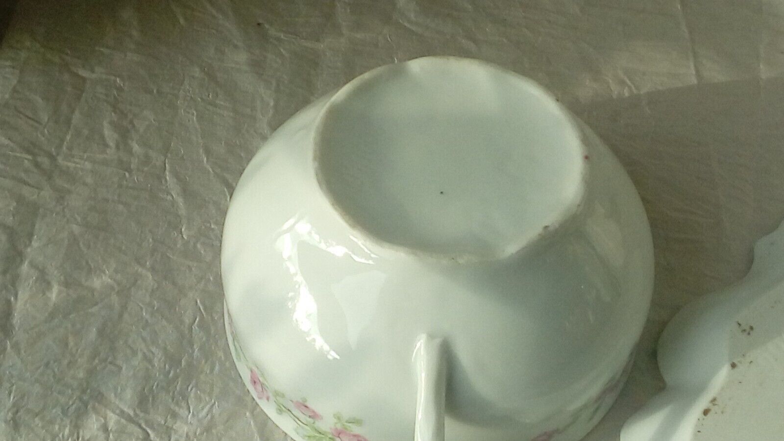 Lunch porcelain cup from limoges floral decor