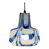 Vintage 1970s Italian Murano suspension light in ribbed glass.