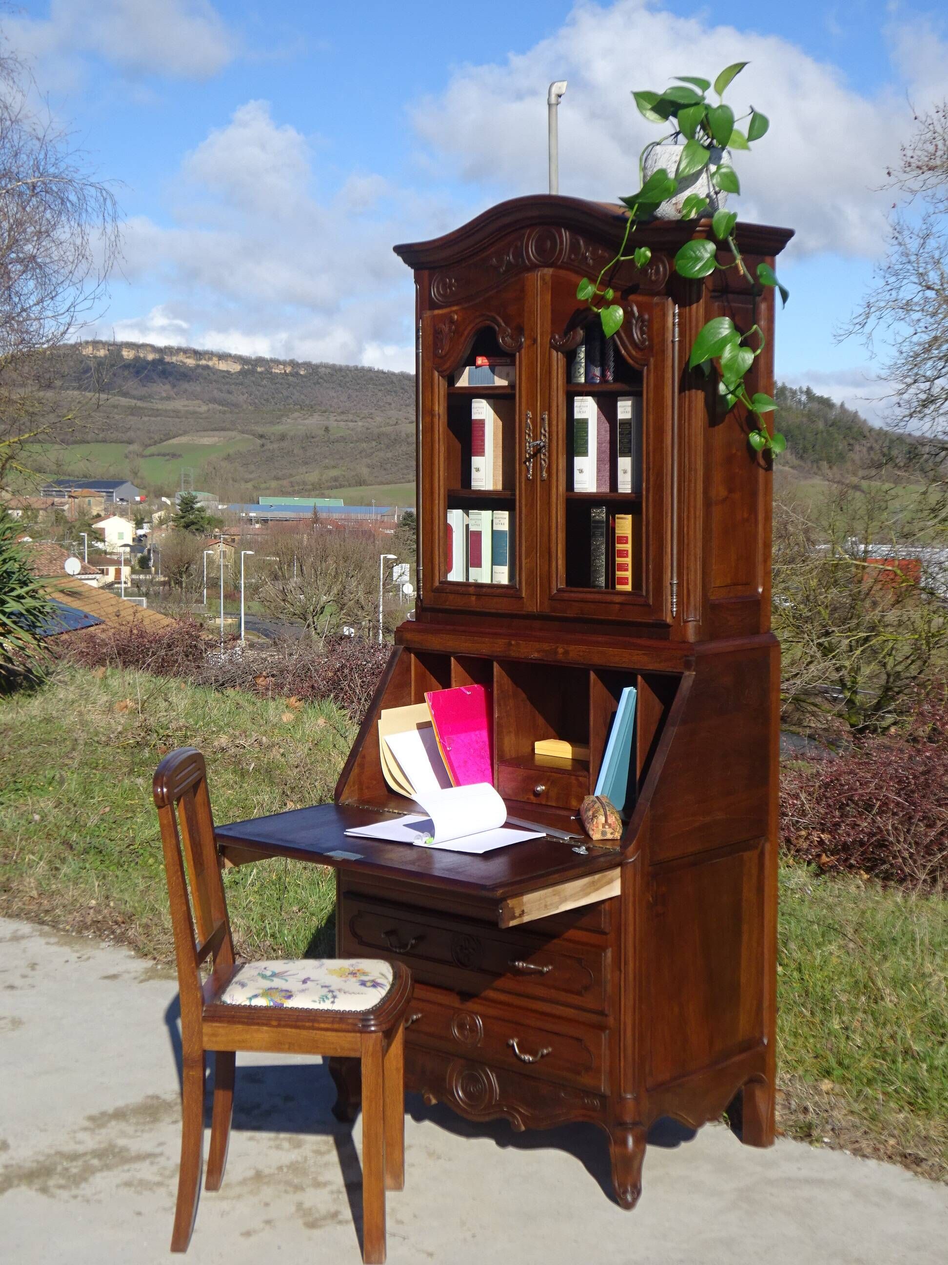 Commode, secrétaire, bibliothèque: meuble 3 en 1