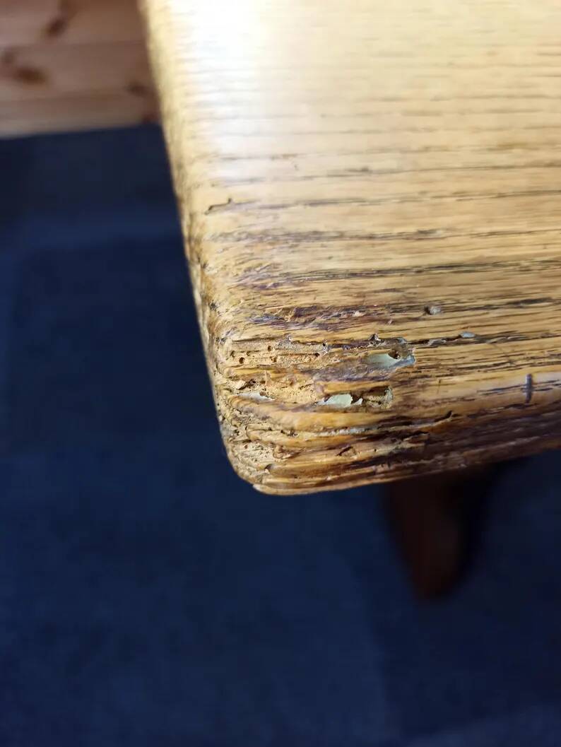 Vintage refectory table in solid oak