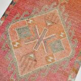 3x11 Reddish Coral Tones Vintage Runner Rug, Handwoven Runner Rug,91x346Cm