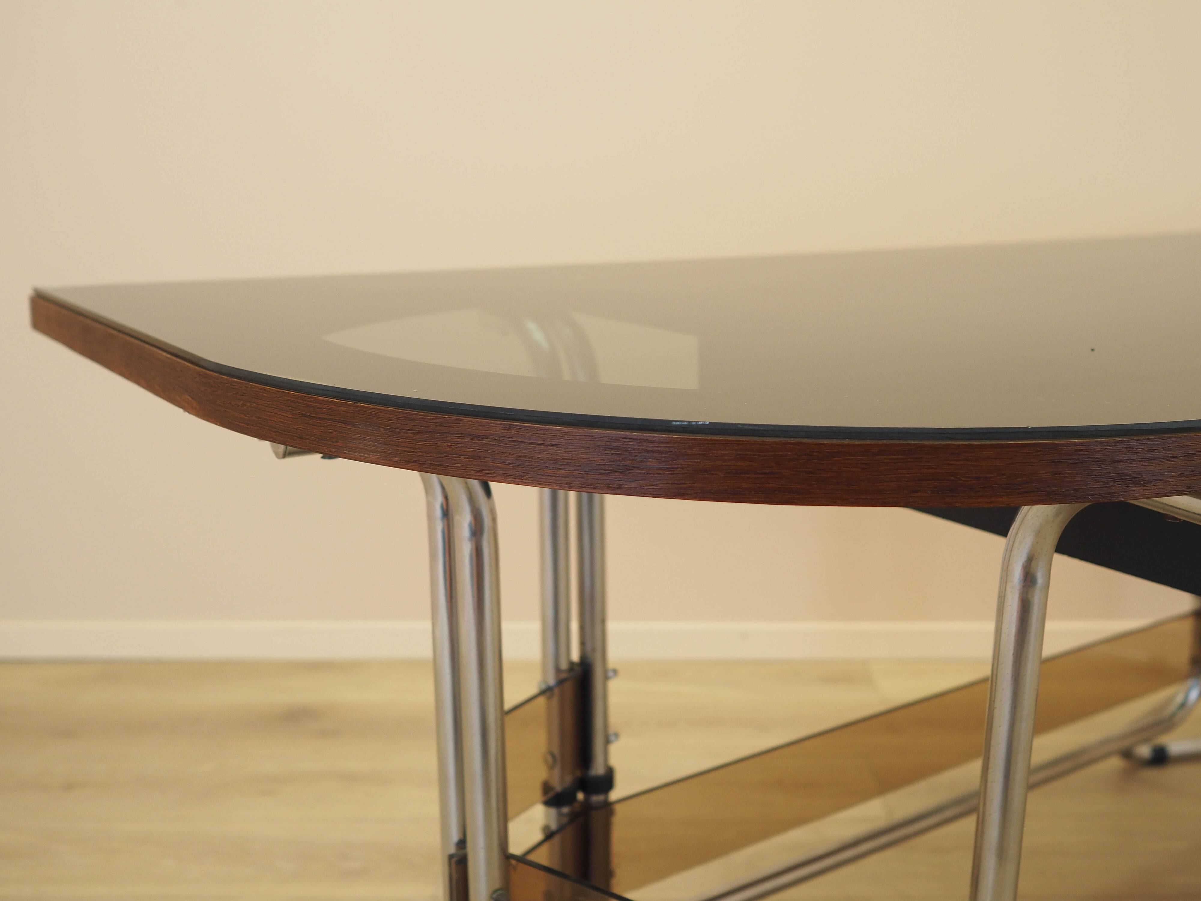 Mahogany desk, Italian design, 1980s, made in Italy