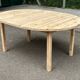 Table de repas ronde, ovale extensible scandinave en sapin poncé