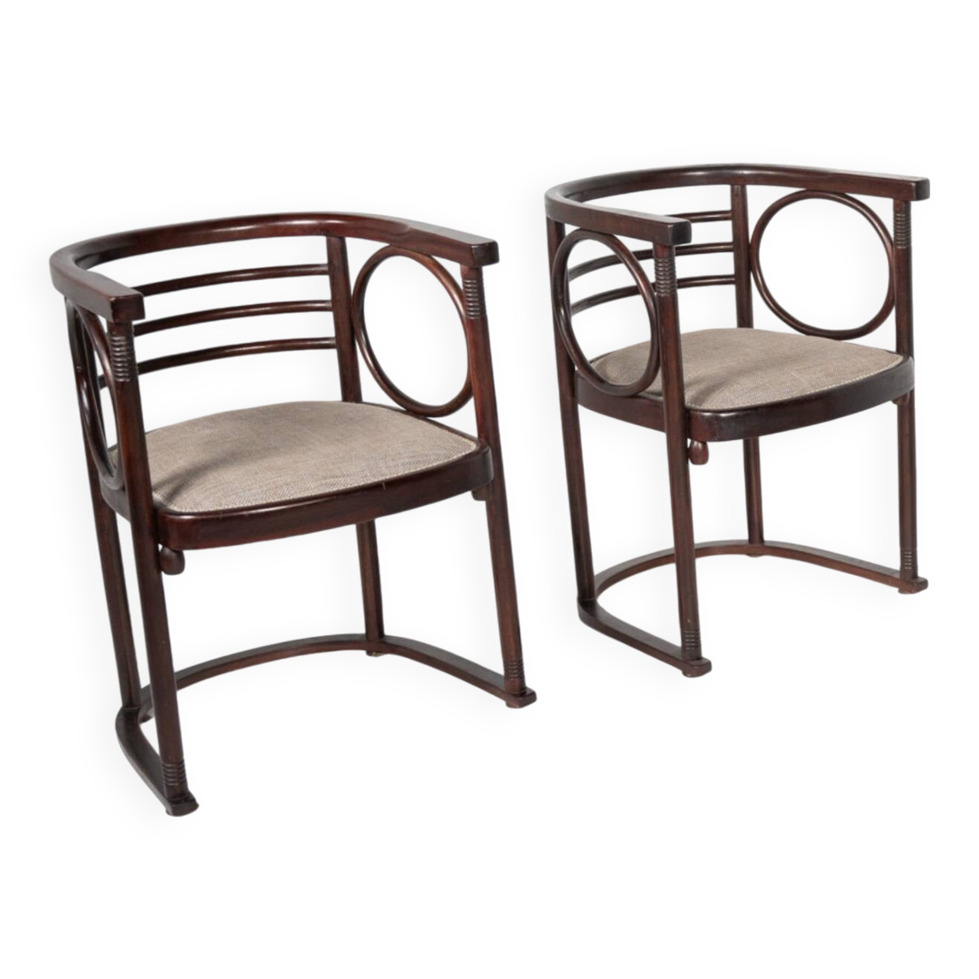 Pair of Fledermaus armchairs by Joseph Hoffman, Vienna, 1900s