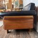 Canape seltz orme et cuir design 1960