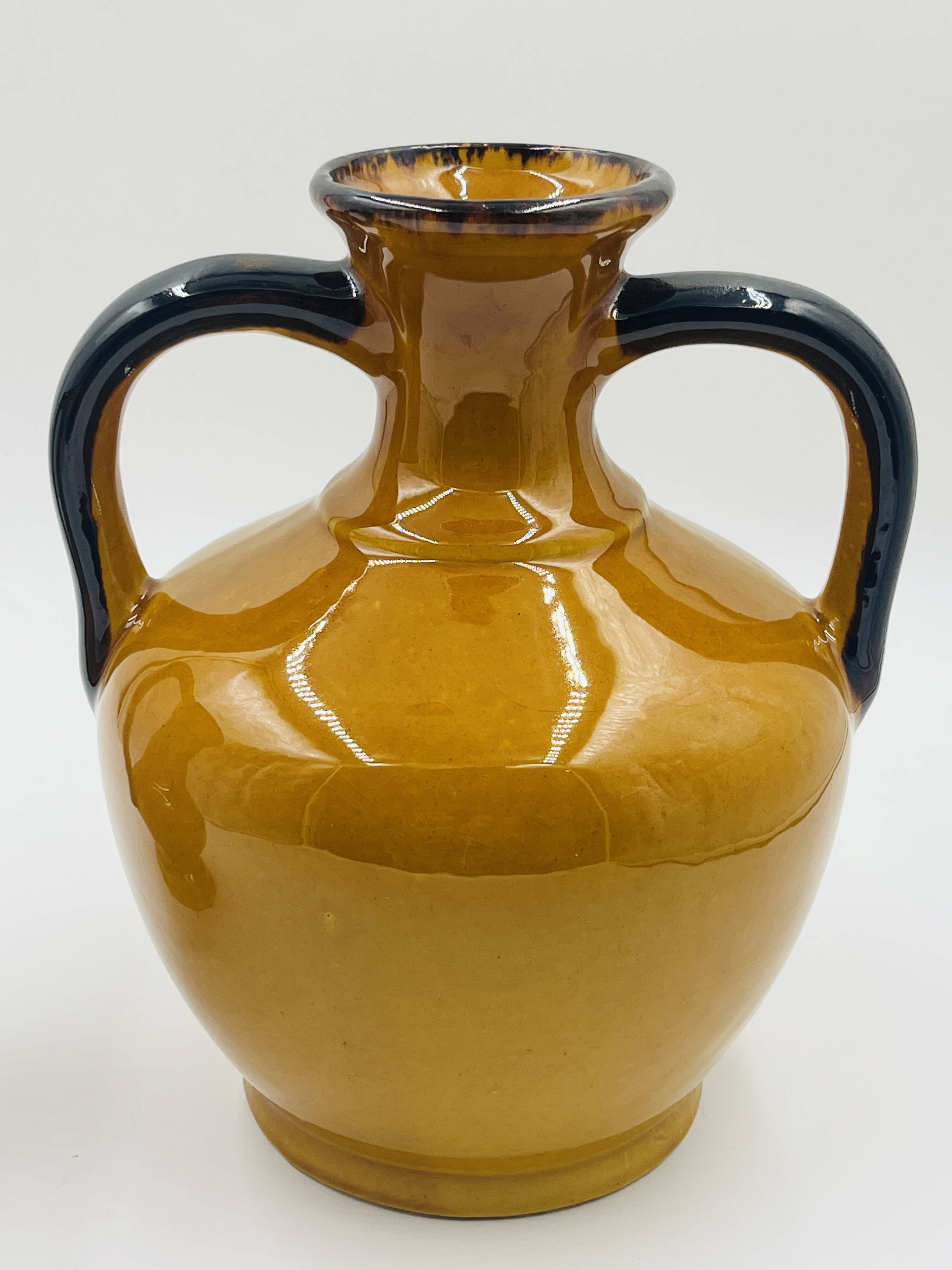 Duo de Vases Vintage Coulobres en Céramique Ocre