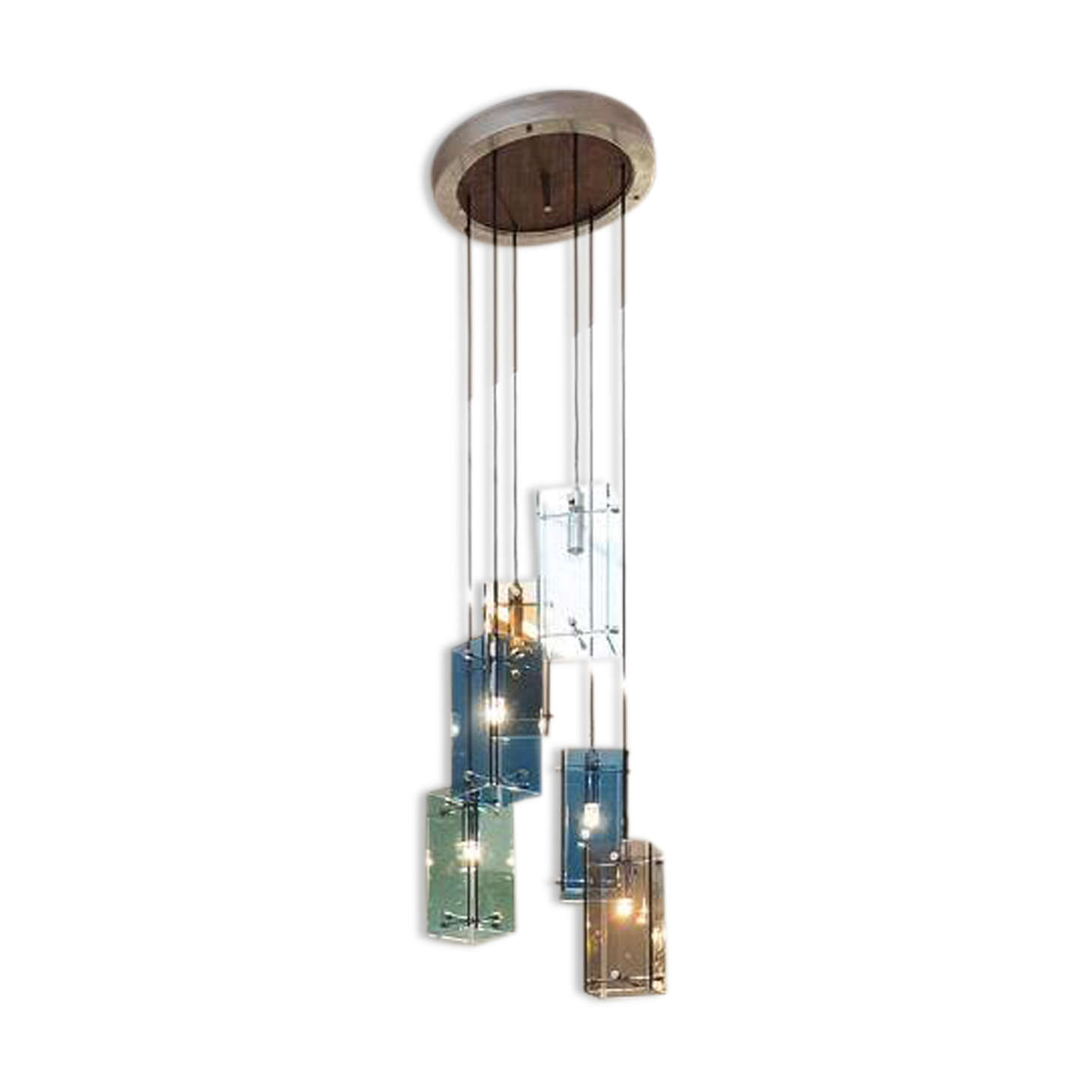 Murano Glass Ceiling Lamp, Italy 1970s