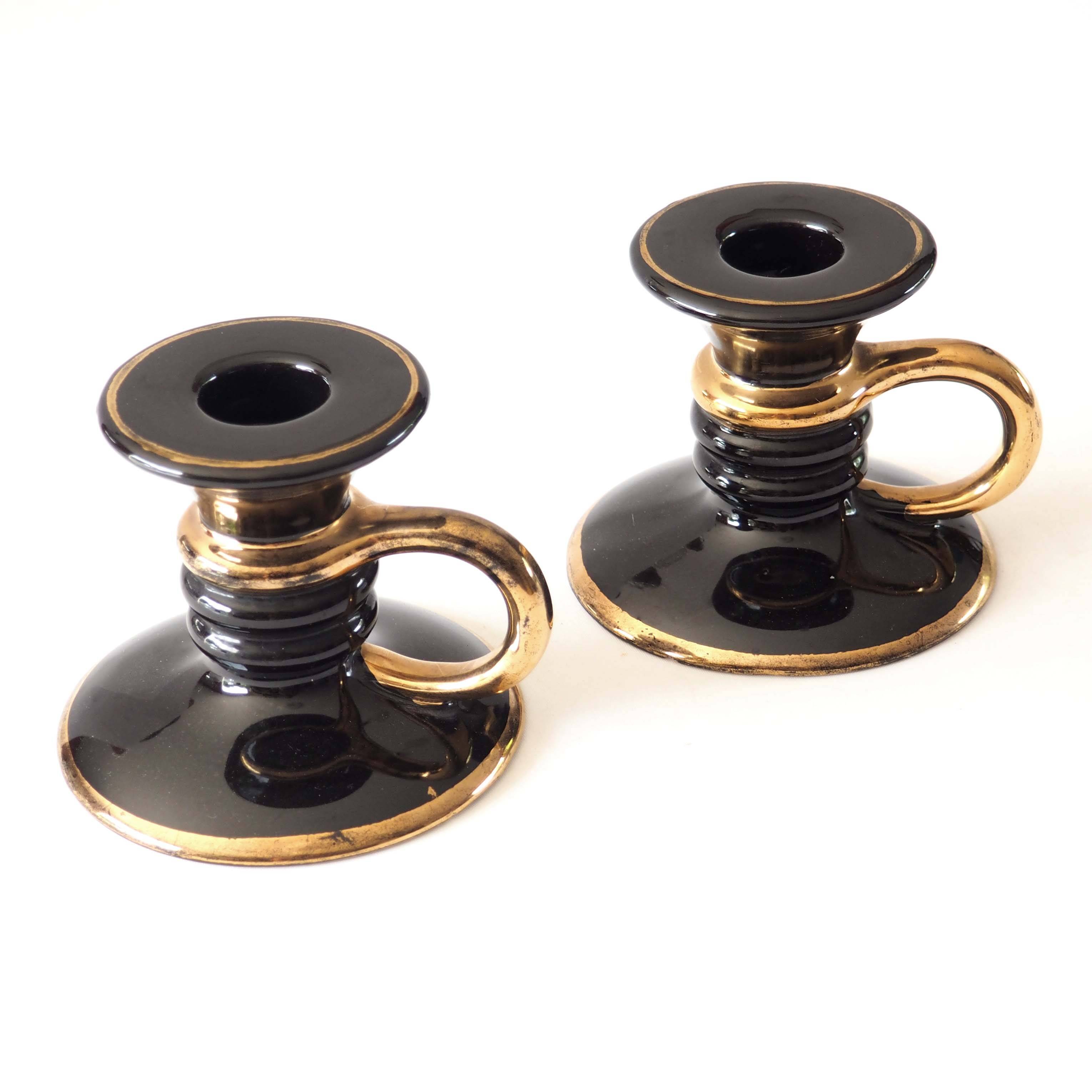 Pair of ceramic candlesticks from the 1950s