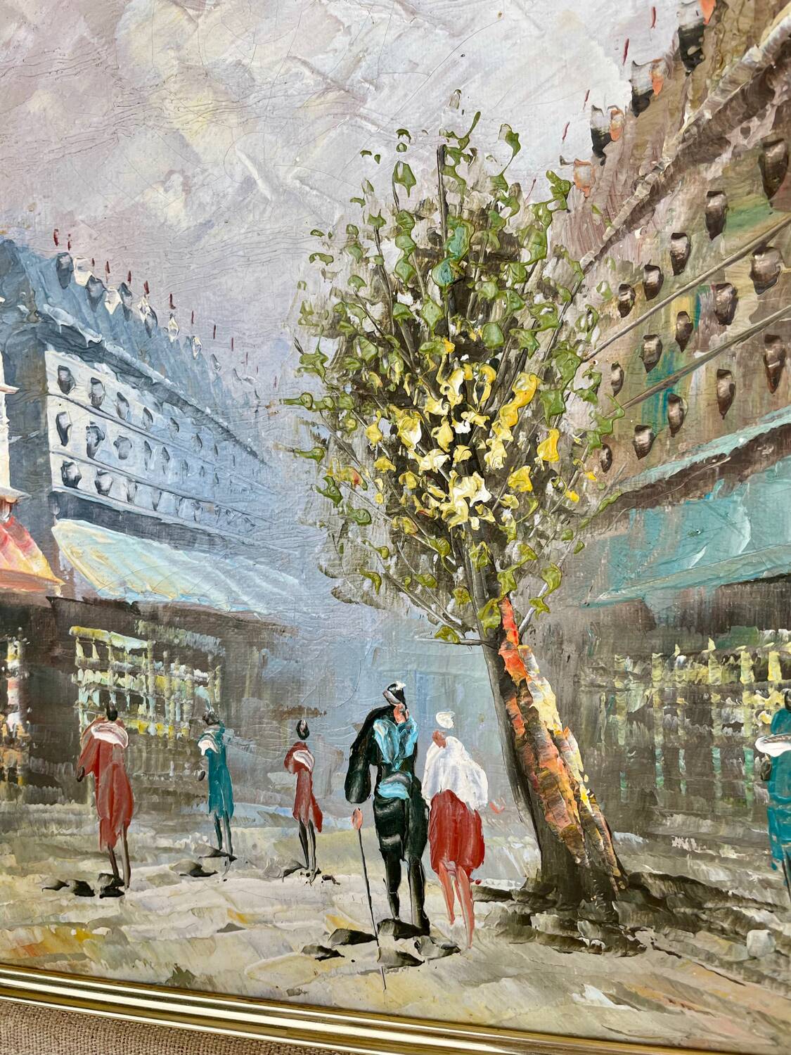 Tableau peinture sur toile Le Moulin Rouge  par C.Burnett | Selency