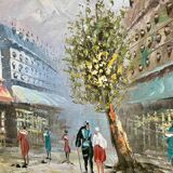 Tableau encadré huile sur toile signée Burnett