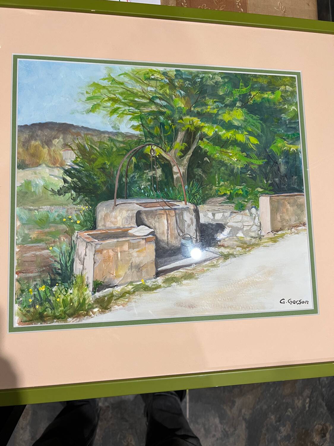 Watercolor landscape: “old Provencal wells”