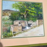 Paysage aquarelle : « vieux puits provençaux »