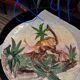 Large wall plate in ceramic with relief decoration