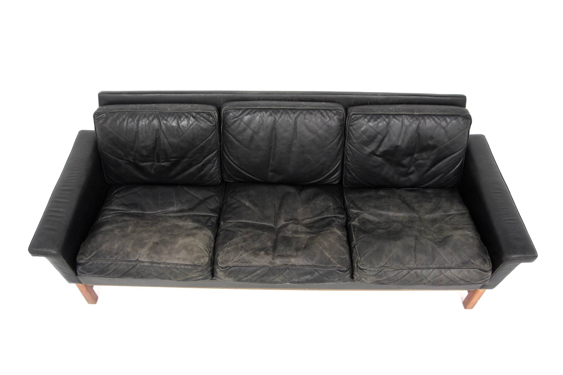 Scandinavian 3-seater leather sofa, Sweden, 1960s