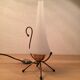 Atypical opaline brass lamp 50s