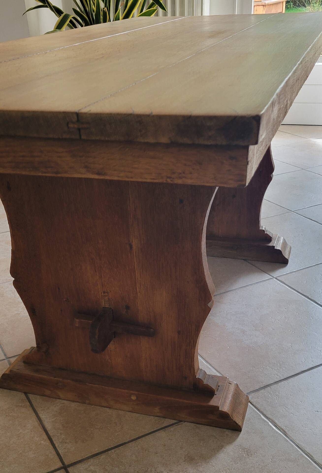 Monastery dining table, farmhouse, solid oak, antique vintage.