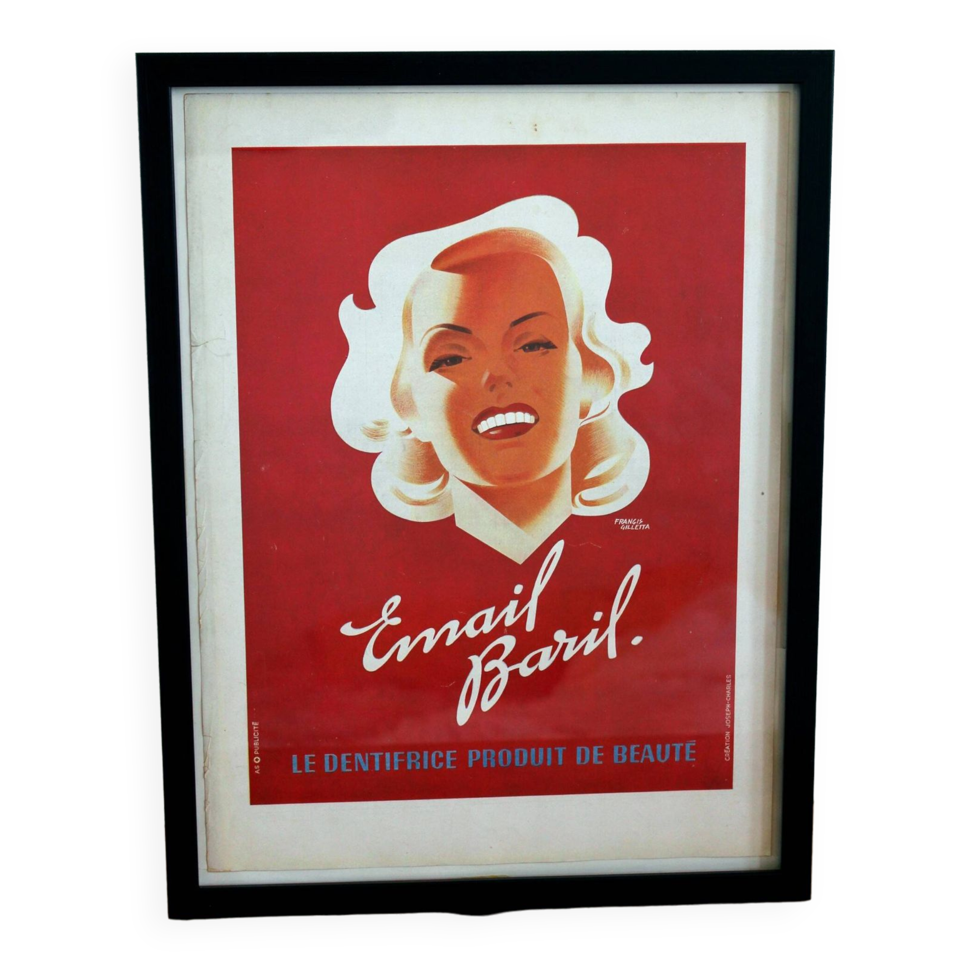 Toothpaste poster Barrel dentist 1940 old advertising