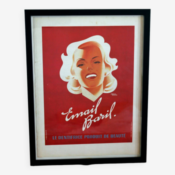 Affiche dentifrice Baril dentiste 1940 publicité ancienne