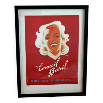 Toothpaste poster Barrel dentist 1940 old advertising