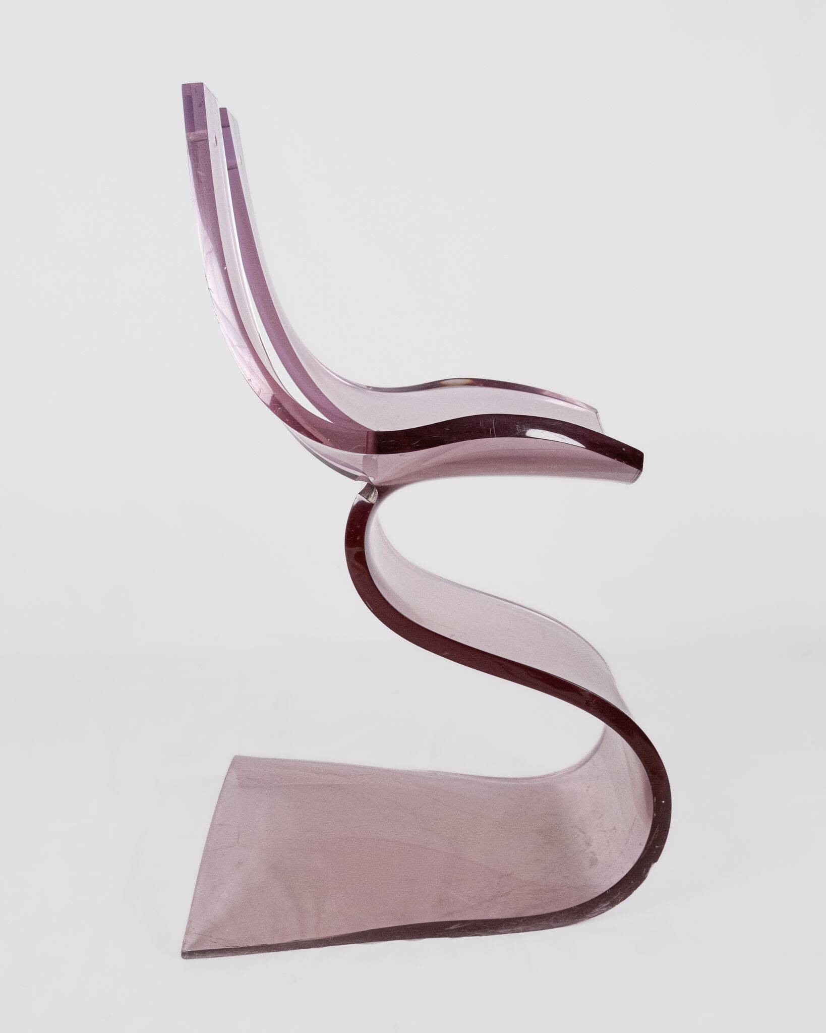 Lavender Lucite chair by Michel Dumas, France, 1970.