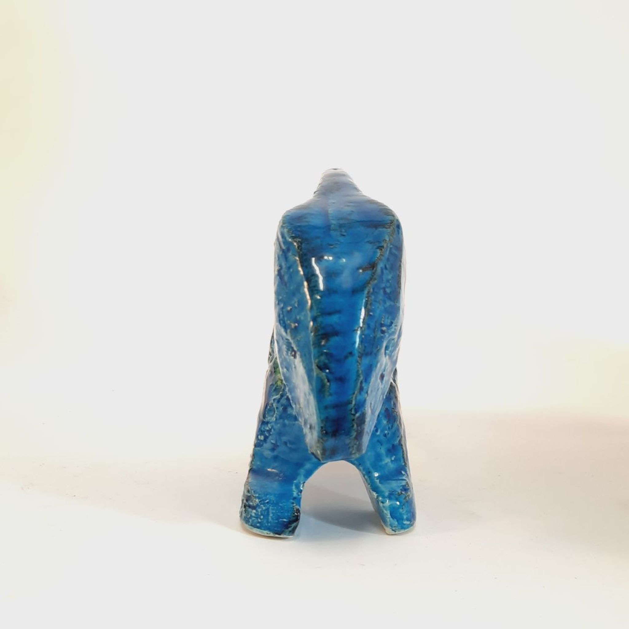 Rabbit statue, vintage, Aldo Londi for Bitossi, Rimini blue series