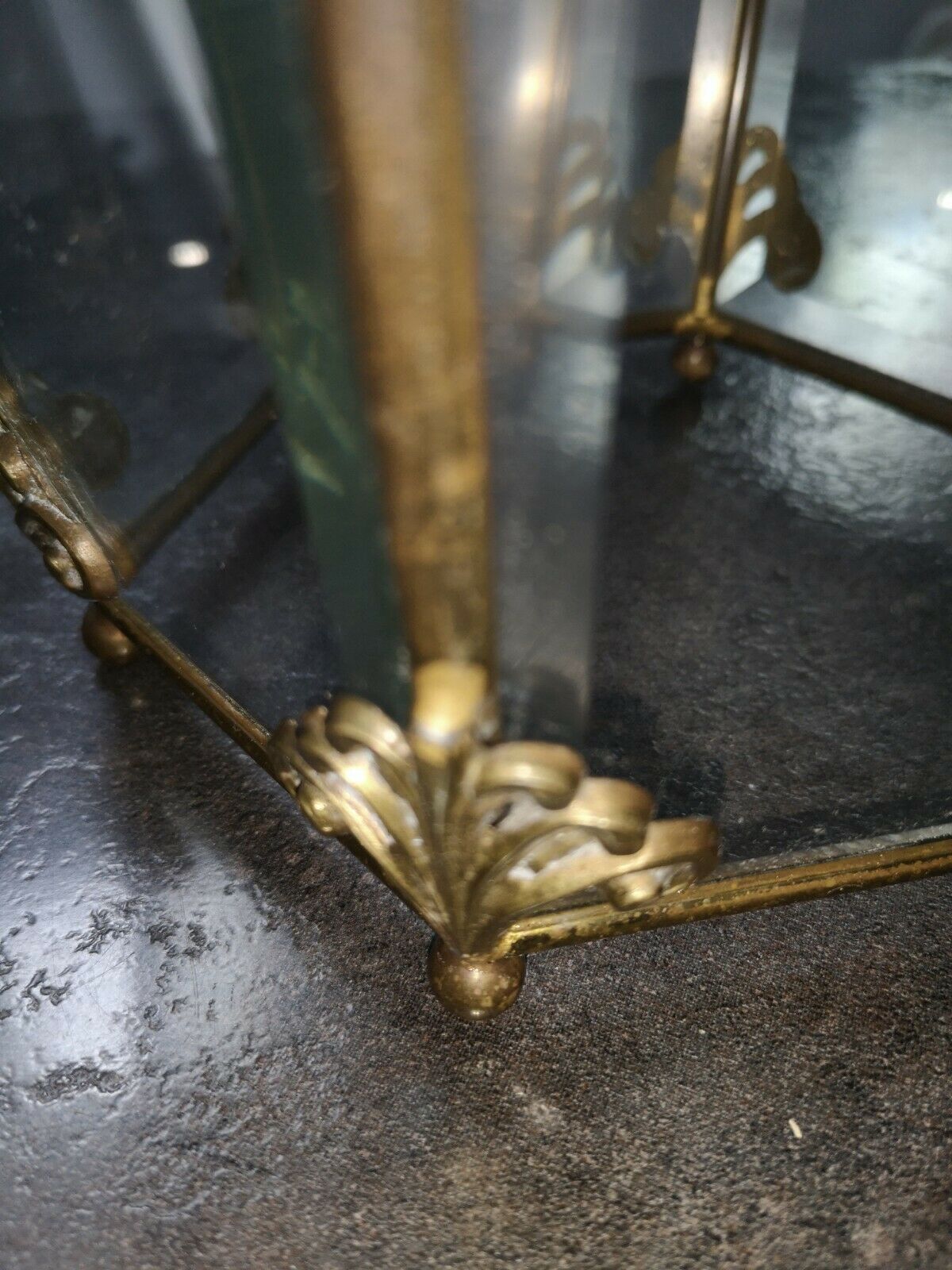 Old lantern vestibule bronze style Louis XVI glasses beveled 6-sided