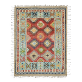 Handwoven Turkish Rustic 228 cm x 300 cm Multicolor Wool Carpet