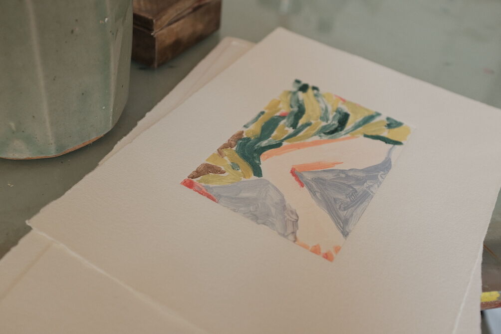 Oil painting Summer monoprint