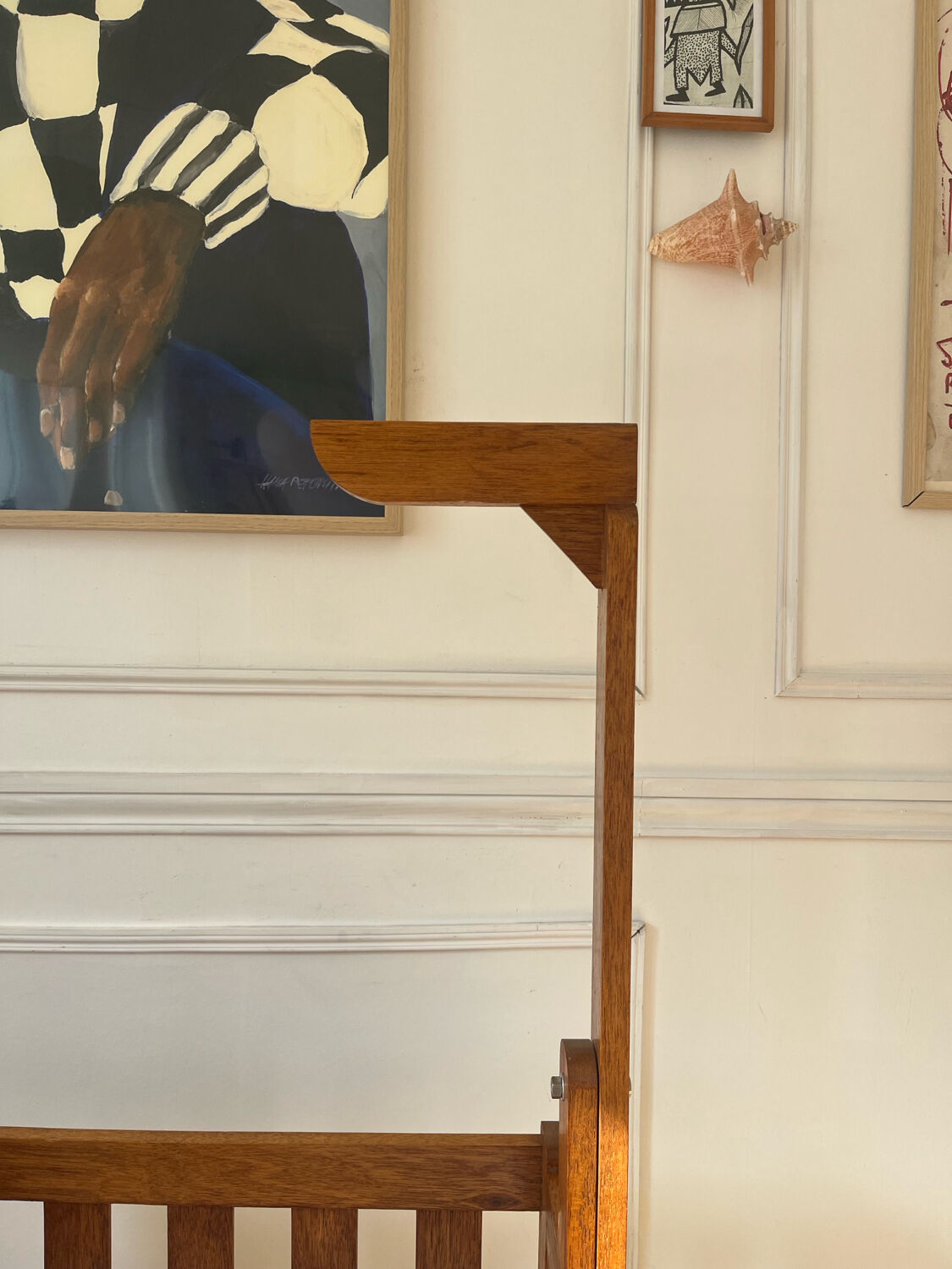 Vintage Scandinavian wooden cradle