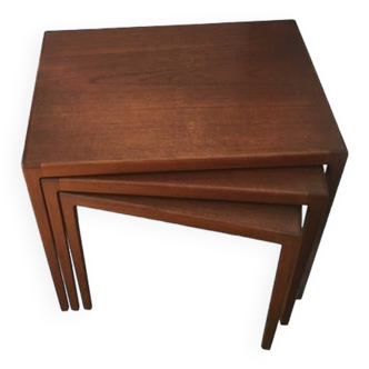 Teak nesting tables by Ludvig Pontoppidan