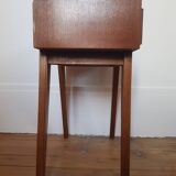 Wooden bedside table compass foot