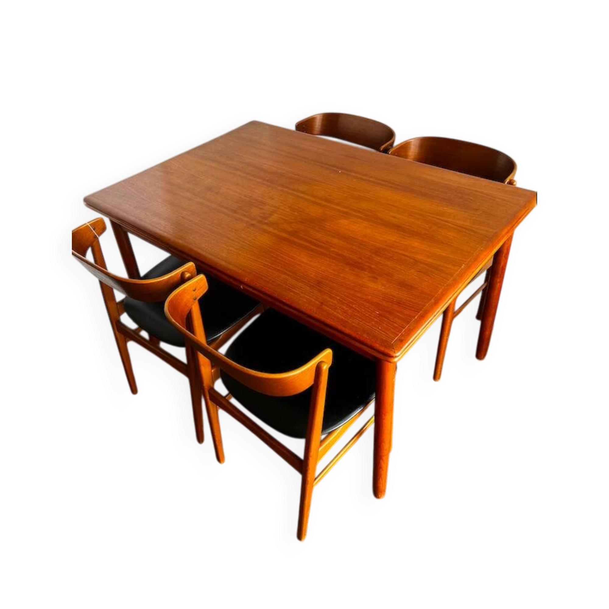 Dining table and its 4 chairs, Denmark, 1960