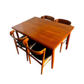 Dining table and its 4 chairs, Denmark, 1960