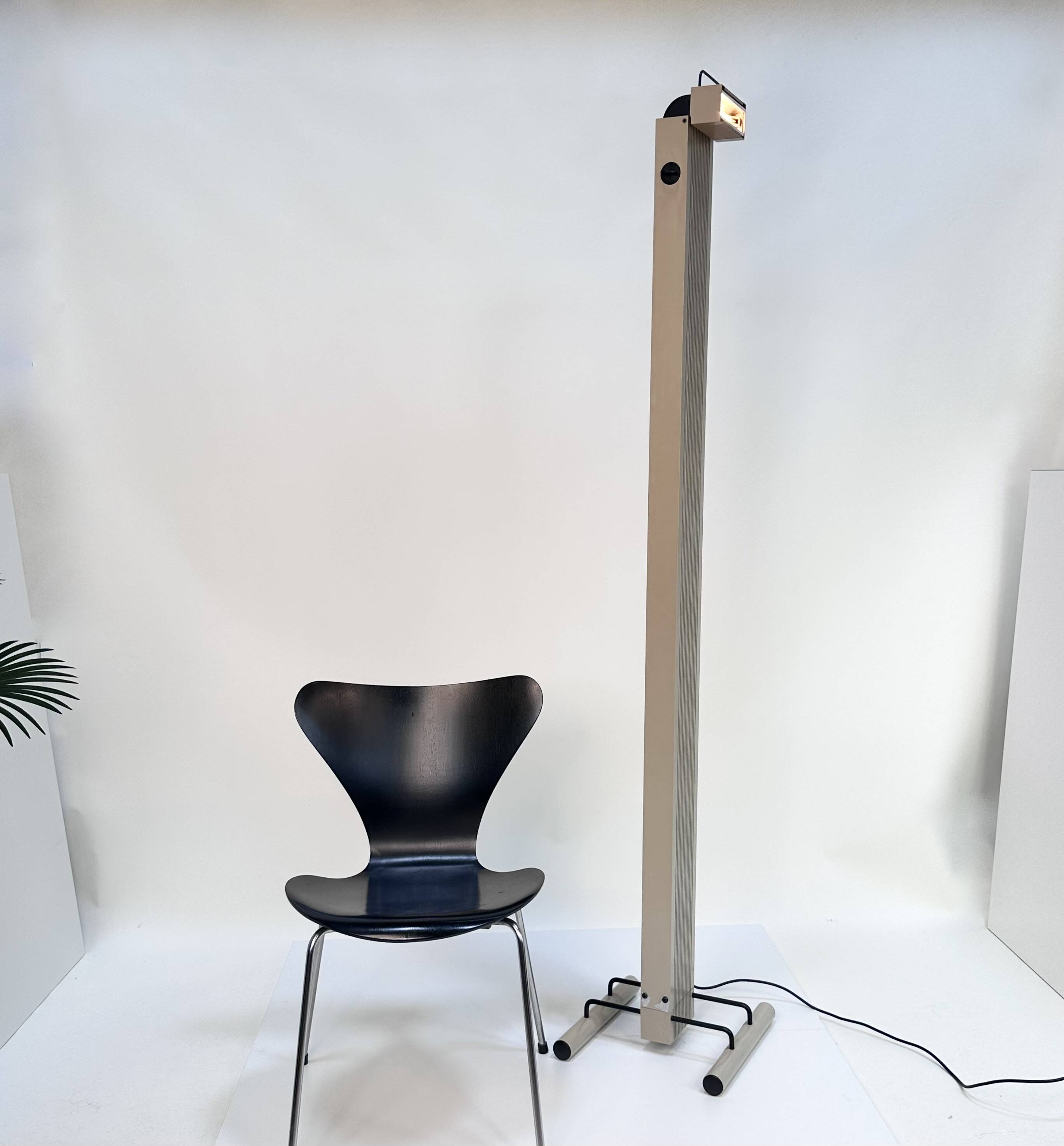 "Zagar" Halogen Floor Lamp, First Model in Metal by Silvio Carpani for Stilnovo, Italy 1978