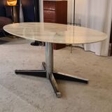 Oval marble dining table from the 1970s.