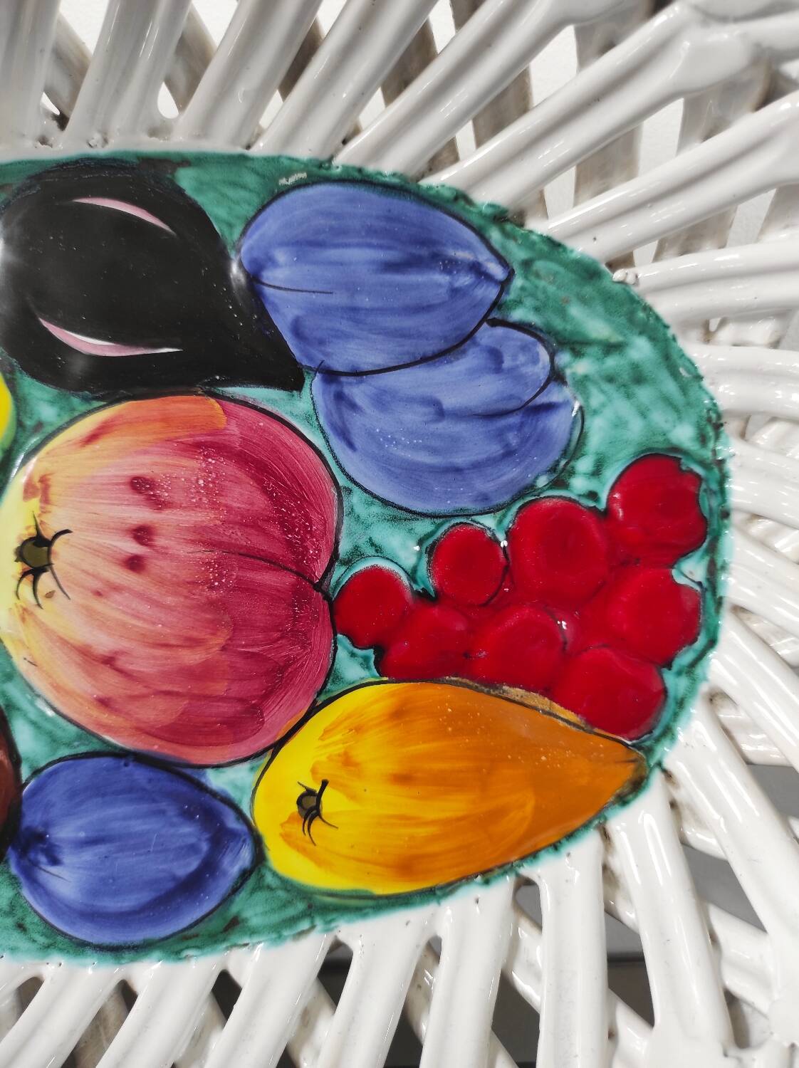 "Intrecciata" vintage fruit dish - Italian ceramic