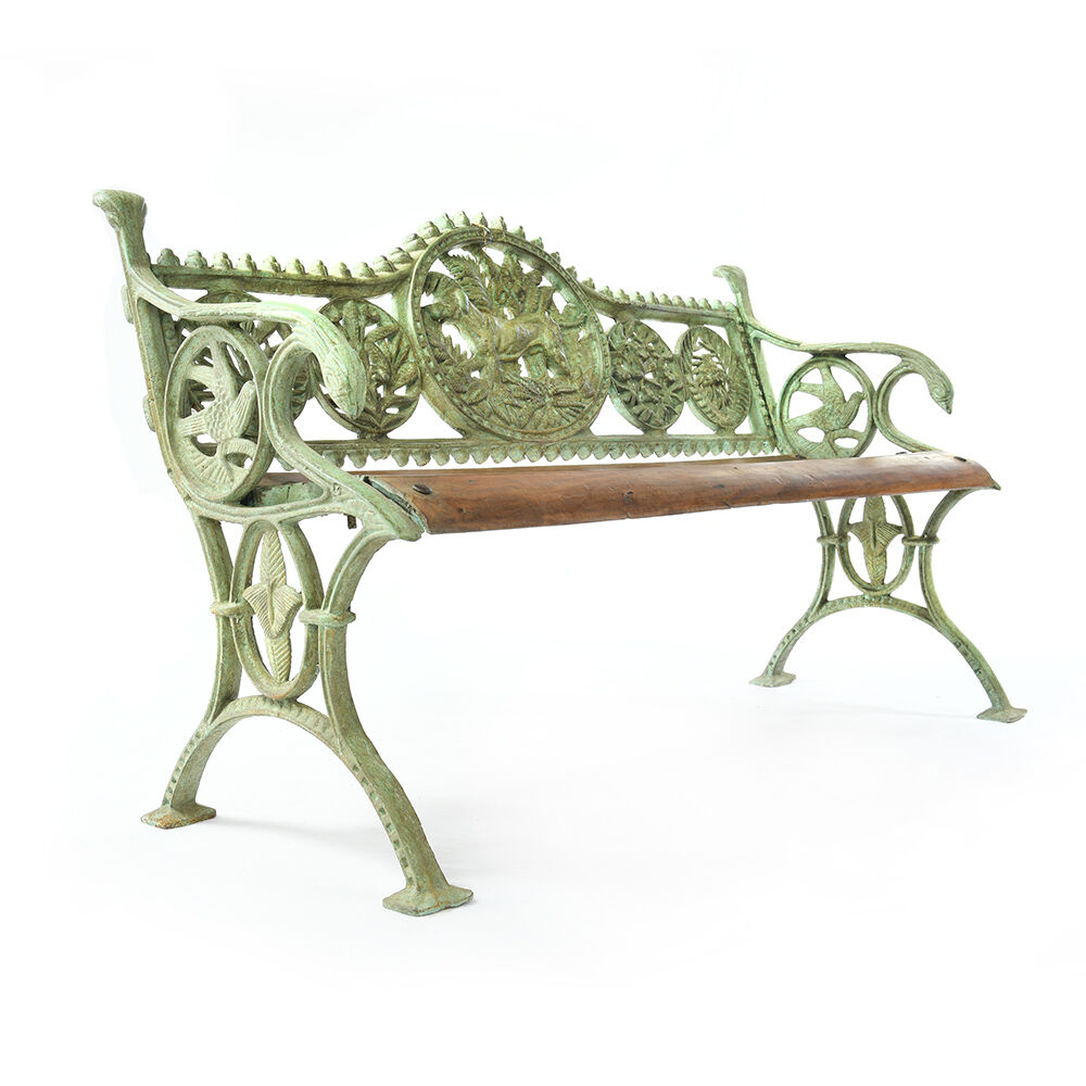 Cast-iron green bench